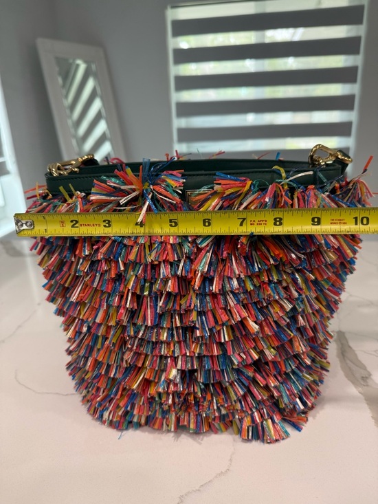 💥Dolce Gabbana 2013 “Sicilia” Runway Collection Bag multicolor raffia fringe💥 - Picture 12 of 14